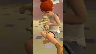 Little one & Kitty #shorts #gaming #thesims4 #thesims2 #sims4 #sims2