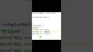 #Shorts : Refactoring java code using IntelliJ Part1 #coding #softwaredevelopment #intellijidea