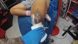 Giant Thai Style Tattoo. Custom design. Pattaya Tattoo 2019. Тату в Паттайе