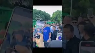 Novak Djokovic at the Shanghai Masters is surrounded and chased by fans.