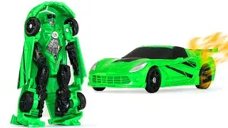 Unboxing Transformer Toy | Green Robot Deformation Car Toy | Brett Stevenson