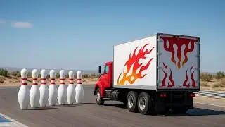 BeamNG Drive | Vehicle Bowling Challenge 🎳 Cars vs Giant Bowling Pins!