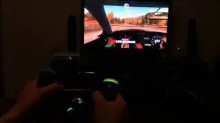 Forza Horizon controlled with the Xbox 360 Wireless Speed Wheel, short demo.