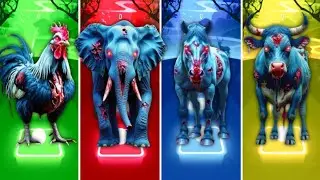 Zombie Rooster 🐓🆚Zombie Elephant 🐘🆚Zombie Horse 🐎🆚Zombie Cow 🐄 Tiles Hop EDM Rush #tileshop​​edmrush