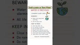 Save Water Poster | Easy Poster on Save Water for School Project | YouTube Shorts
