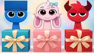 Pinki, Raddy and Jevin's Secret Gift Box | Original and Real life | Sprunki Incredibox