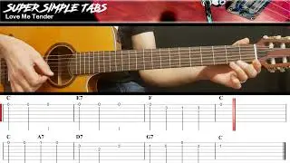 Love Me Tender - Elvis Presley | BEGINNERS GUITAR | Super Simple Tabs