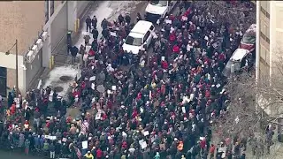 Protestors gather outside ICE Philly field office in Center City
