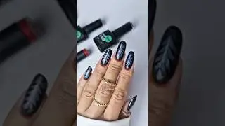 Осенние ногти, которые блестят, как галактика ✨ 🖤