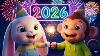 Helicopter Spin & Bunny Hop | New Year 2026 Dance! 🎉 Nursery Rhymes & Colors | Lolly Land