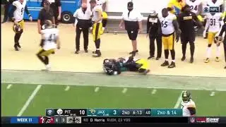 Steelers vs. Jaguars FIGHT ( DJ Chark Throws Punch )