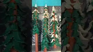 Custom LEGO winter trees for a winter village or Christmas display. #lego #legotoys #winter #afol