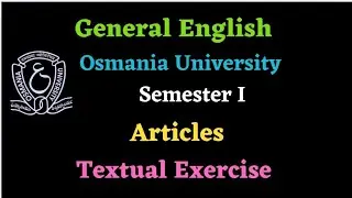 Articles Osmania University sem 1 Grammar