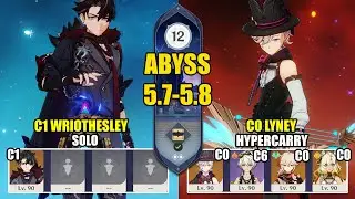 【Genshin Impact Бездна 5.7-5.8】C1 Ризли сам по себе ＋ C0 Лини хиперкерри｜原神 Spiral Abyss