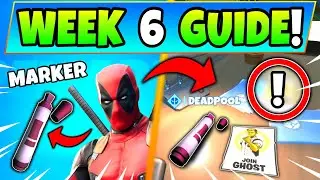 Fortnite DEADPOOL WEEK 6 CHALLENGES: BIG BLACK MARKER + Posters! - How to Get Deadpool Battle Royale