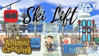 Winter Ski Lift & Ice Fishing Speed Build | Sugarbelle - Day 32 | Peppy Crossing | Animal Crossing