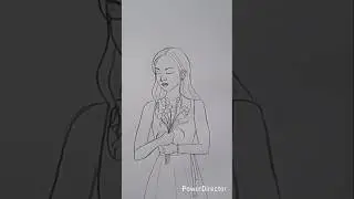 Very easy step to draw girl holding flower#drawing #art #pencildrawing#youtubeshorts #shorts#sketch