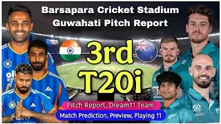 IND vs NZ 2026 - 3rd T20i Match Prediction - Barsapara Cricket Stadium Guwahati Pitch Report | Live