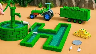 mini tractor making mini hand pump science project | DIY how to make cow shed