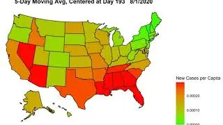 5-Day Moving Average of U.S. Coronavirus Cases per Capita