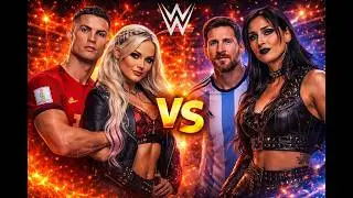 Ronaldo &  Liv VS Messi & Rhea&ndash; LIVE FIGHT 🔥 #WWE2K25 #CR7 #messi