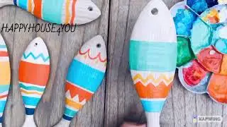 Wooden Fish for Crafting, Home & Room D&eacute;cor, DIY Craft, Handmade Unfinished Wood Fish.