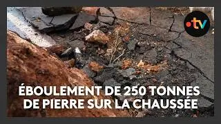 Éboulement de 250 tonnes de pierre sur la chaussée : la route coupée et les habitants bloqués