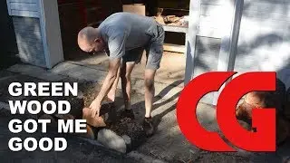 Turning green wood mishap (No serious injuries)