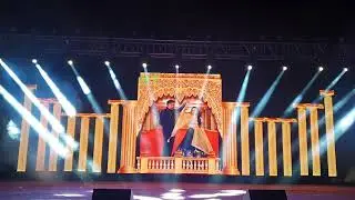 Led Screen Stage With Personalised Graphics Mapping for Sangeet / Wedding on 40ft Wide Stage By G7