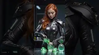 &ldquo;Futuristic Woman Cutting a Glowing Pineapple 🍍✨ | Sci-Fi Aesthetic Short&rdquo;