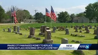 Prairie City man raises funds to replace American flags honoring veterans destroyed by May derecho