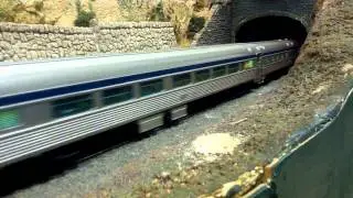 HO Scale VIA Passenger Train Running On The AMRE Layout