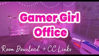 Pink Gamer Girl Office Download | The Sims 4 | Room Download + CC Links
