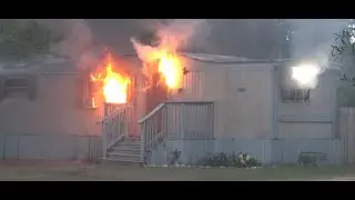 (Pre Arrival) Mobile Home Fire (Blue Fire Trucks) North Montgomery County Fire Dept  *New Tanker 97*