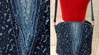 Video review of a small denim bag