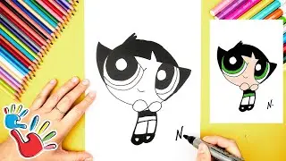 How to Draw Buttercup from The Powerpuff Girls | Easy Step-by-Step Tutorial for Kids