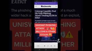 #UNISWAP PHISHING ATTACK🚨📢⚠️MILLIONS🤑 in #ethereum STOLEN🕴