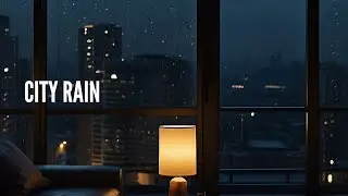 Rain Against the Window at Night  Cozy Room, City Lights & Deep Sleep Ambience