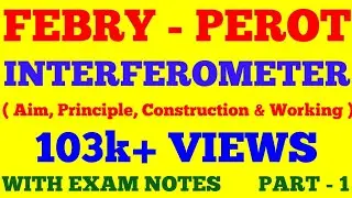 FEBRY PEROT INTERFEROMETER || PART - 1 || AIM, PRINCIPLE, CONSTRUCTION & WORKING || WITH EXAM NOTES