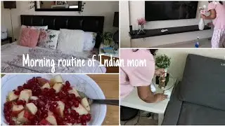 Calm morning routine of Indian mom with  kid