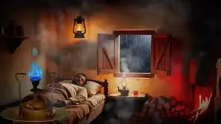 أجمل بابور شعلة زرقاء ونار تدفئة حمراء blue wick kerosene stove white noise ASMR & Red Fireplace