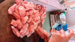 Halal Boneless chicken cutting