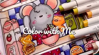 Color with me ASMR 💕Mouse and Chick in Fridge🐭🐥 |Cozy Friends by Coco Wyo Ohuhu Art Alcohol  Markers