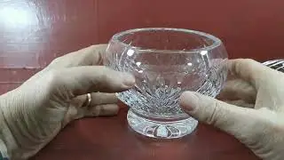 Винтажная ваза для роз из свинцового хрусталя, диаметр 5 дюймов.