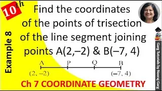 Find the coordinates of the points of trisection of the line segment joining (2 -2) and (-7 4)