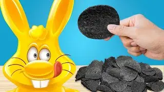 Черные чипсы или банановые шарики для желейного зайца Харитона