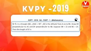 KVPY 2019 SA Mathematics  Part I  Q 5 Ans A Solution of triangles  Geometry Surendra Sir