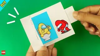 PAPER CRAFT IDEA with Among Us Mini Crewmate vs Door - Very Easy！Paper Craft DIY Tutorial