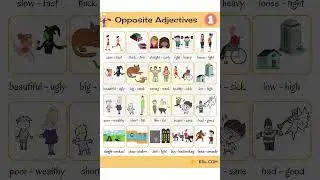 Изучайте противоположные прилагательные в английском языке! #7esl #oppositeadjectives #learningen...