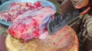 Amazing Goat Meat Cutting Cleaning By Expert Goat Meat Cutter Man #shorts